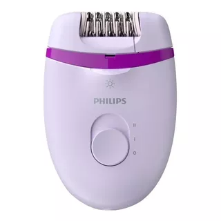 Depiladora Eléctrica Philips Satinelle Essential Bre275/00 Color Blanco Y Morado 100v/240v