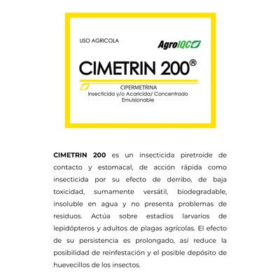 Cimetrin 200 Insecticida Acaricida Cipermetrina 1 Litro