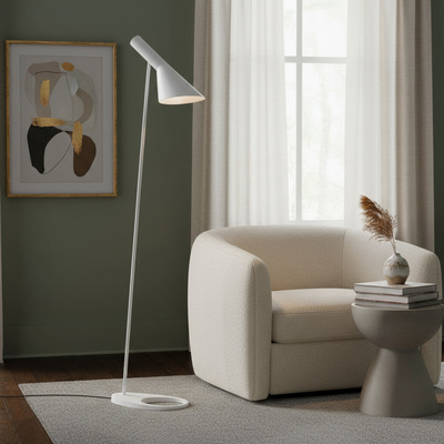 Lampara Pie Tanya Aluminio Moderno Blanco E27 Led
