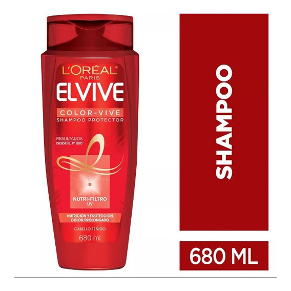  Shampoo Color Vive 680ml Elvive Nutrición Y Protección