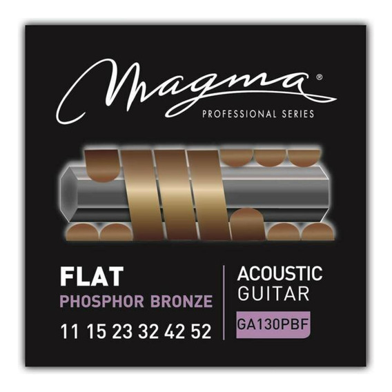 Encordado Guitarra Acustica Magma Pb Flat .011 Ga130pbf