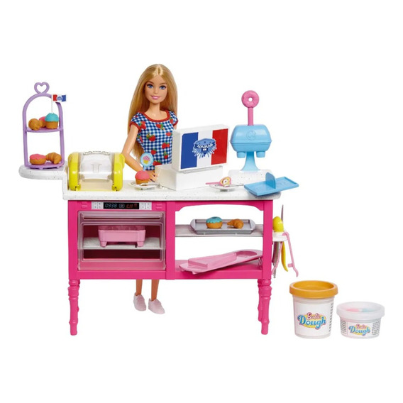Muñeca Con Cafeteria Barbie + Accesorios Mattel Febo