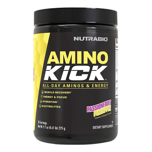 Amino Kick Nutrabio - Aminoacidos + !! Sabor Passion Fruit Pineapple