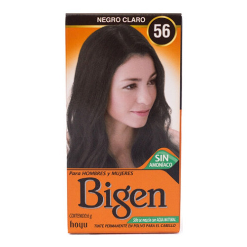 Kit Tinte Bigen 56 para cabello tono negro claro