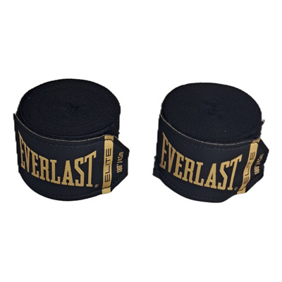 Par Vendas Everlast Para Box 100% Algodón Negra 4.57mts