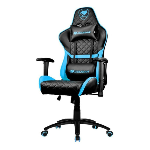 Silla Gamer Cougar Armor Sky Blue Color Negro/Sky Azul Material del tapizado Cuero sintético