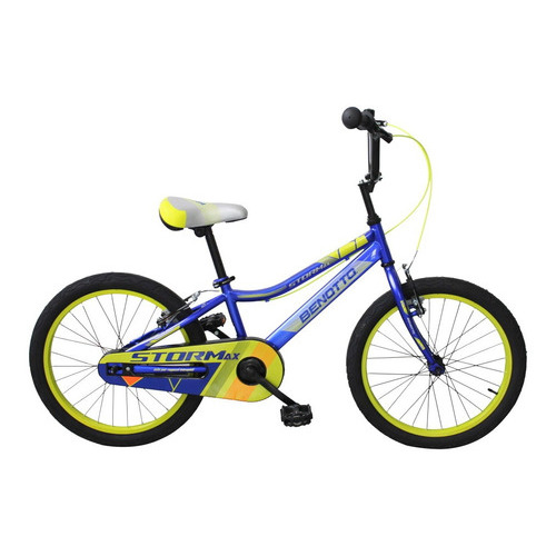Bicicleta Niño Cross Stormax R20 1v Frenos V Azul Benotto Color Azul/amarillo