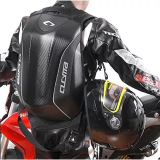 Mochila Rigida Impermeable Para Moto Deportiva Cucyma Color Negro