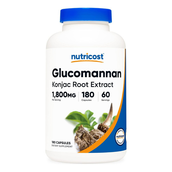 Original Nutricost Glucomanano Glucomannan 1800 Mg, 180 Cap