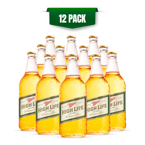 Cerveza Miller High Life 12 Botellas De 940ml