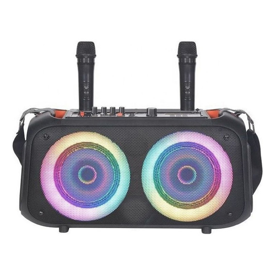 Parlante Havit Bluetooth Portátil / Radio Fm / Usb / 2 Micrófonos / Karaoke / Efectos LED RGB