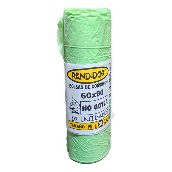 Bolsa Residuo Consorcio 60x90 Rollo X 10 U No Gotea Verde 