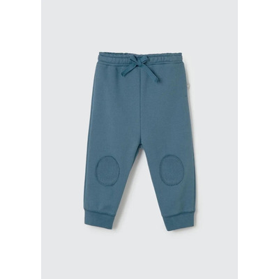 Calça Bebê Jogger Em Moletom Peluciado Com Joelheira - Azul