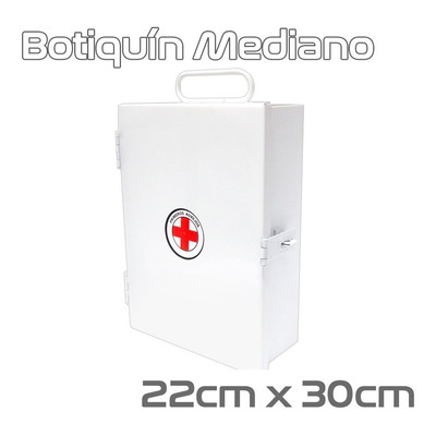 Botiquín Metálico Blanco Mediano 22cm X 30cm Esmaltado