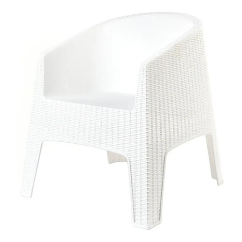 Silla Sillon De Exterior Garden Life Ibiza Rattan Sintetico Color Blanco