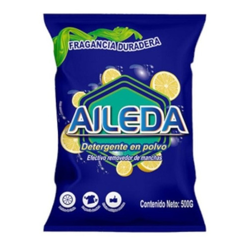 Detergente En Polvo Aileda Fragancia Limón 500 G