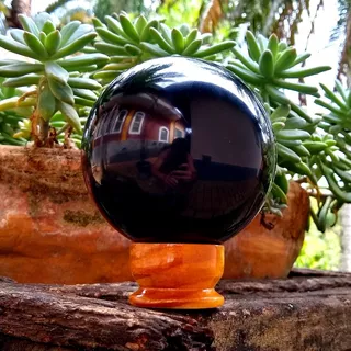 Bola Esfera Obsidiana Negra Preta Pedra Natural Proteção R43