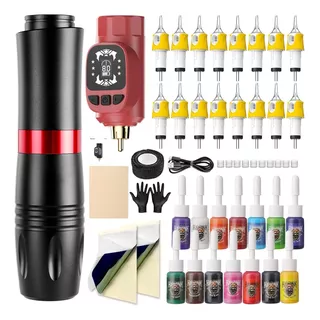 Kit Pen Tattoo Maquina Rotativa Fuente Inalámbrica Solong Rc