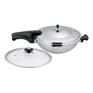 Sarten Wok Olla Doble Función  Exprés Presure Cooker Acero 