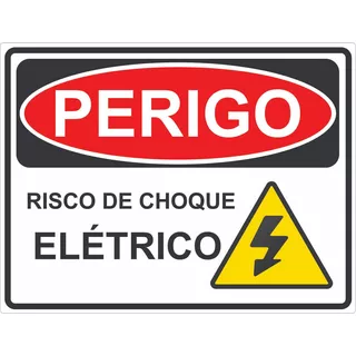 Adesivo Perigo Choque Risco De Choque Elétrico 8x6cm - 20un