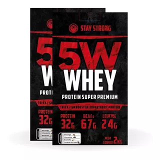 2x Whey 5w Stay Strong 2kg (cada) Isolada Hidrolisada 4kg 
