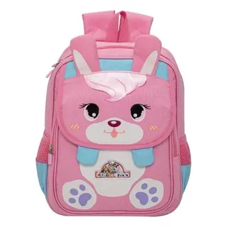 Mochila Escolar Niña De Kinder Cutie Zoo Diseño Conejita Color Rosa Diseño De La Tela Liso