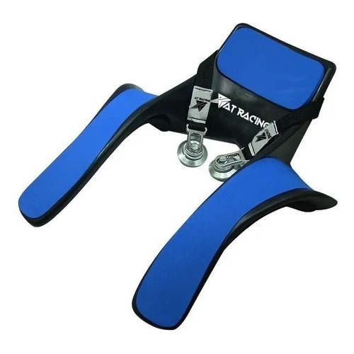 Protector Cervical Tipo Hans Automovilismo Sin Clips Color Azul