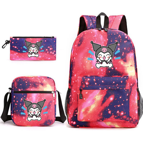 Hermoso conjunto de mochilas escolares de 3 piezas para niñas Kulom Color Style 6