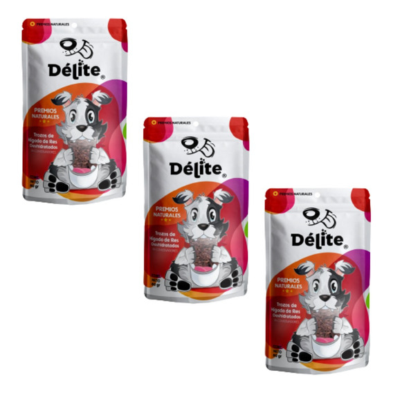 3 Premios Para Perro Premios Naturales Higado Délite® 80g Cu