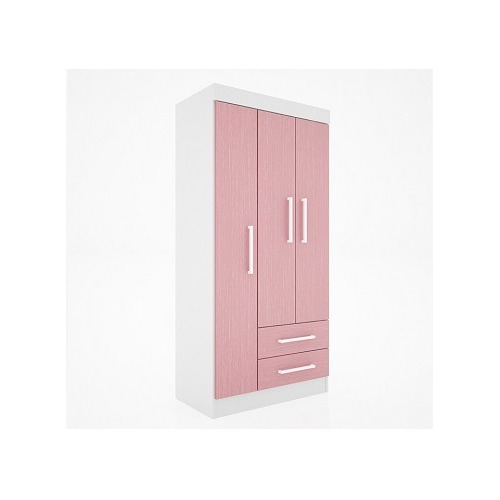 Placard Delos DJ103 color rosa/blanco de fibrofácil con 2 puertas  batientes