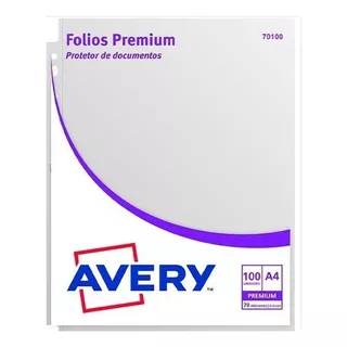 Folios 70100 Avery® Premium A4 70 Mic X 100u Extra Reforzado