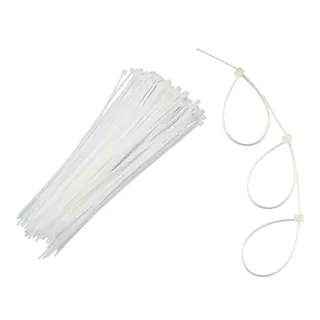 Abraçadeira Nylon 2,5x98mm Branco Kit Com 100 Unidades