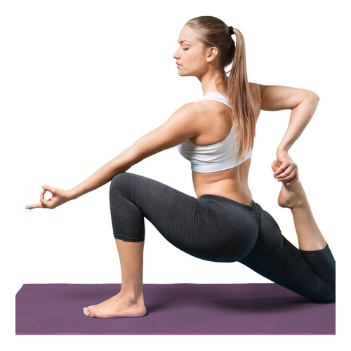 Tapete Yoga Pilates Fitness Gym Ejercicio Portátil Confort Color Violeta