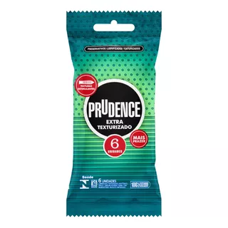 Preservativo Masculino Lubrificado Extra Texturizado Prudence Pacote 6 Unidades