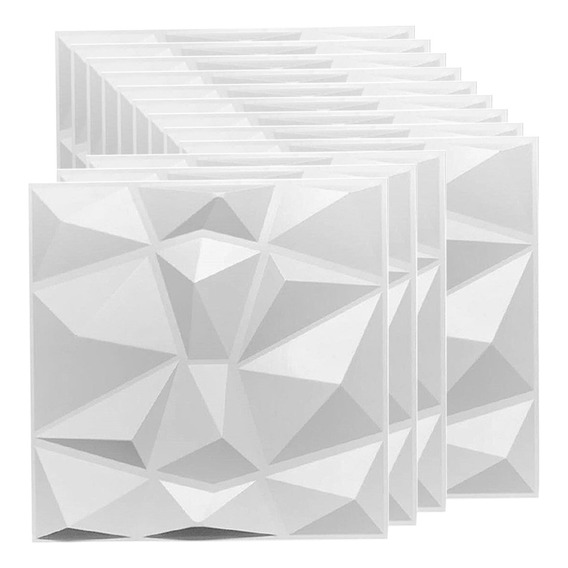 Panel 3d Decorativo Pvc Blanco Parede 30x30cm 12 Piezas