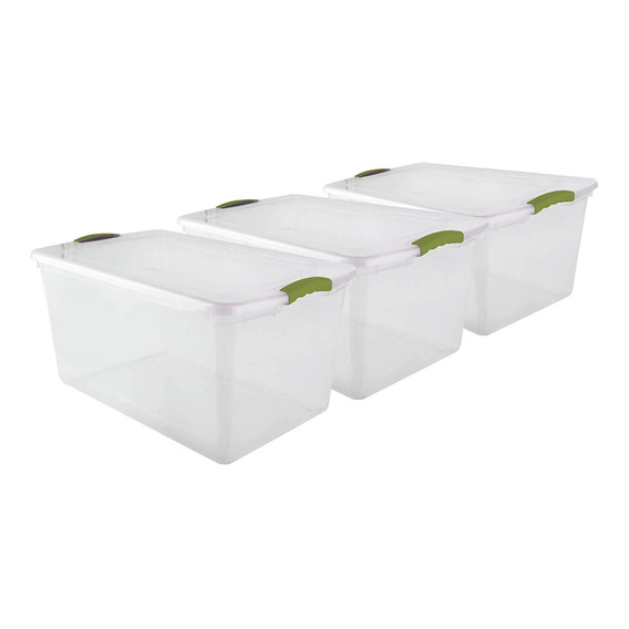 Set 3 Cajas Organizadoras Pack Organizador 61 Lts Grandes 