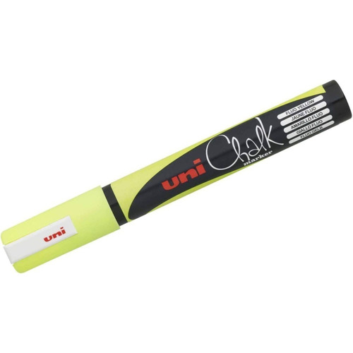 Marcador Tiza Líquida Uni Chalk Pwe 5m Trazo 1,8 A 2,5mm X U Color Amarillo flúo