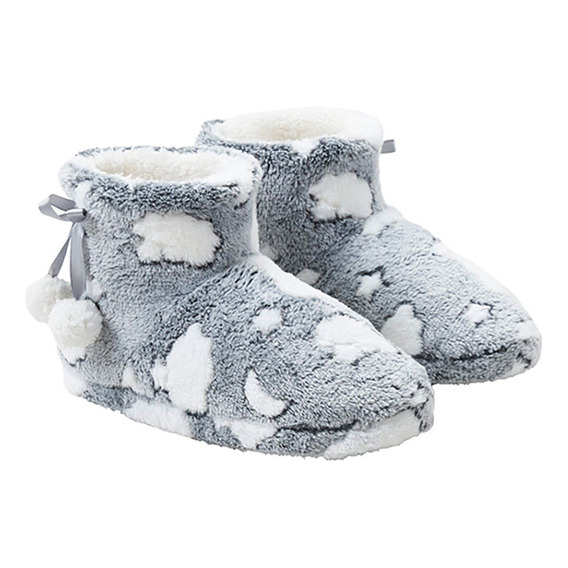 Pantufla Mujer Mujer Botas Gris Corona