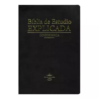 Biblia De Estudio Explicada Piel Especial Negra