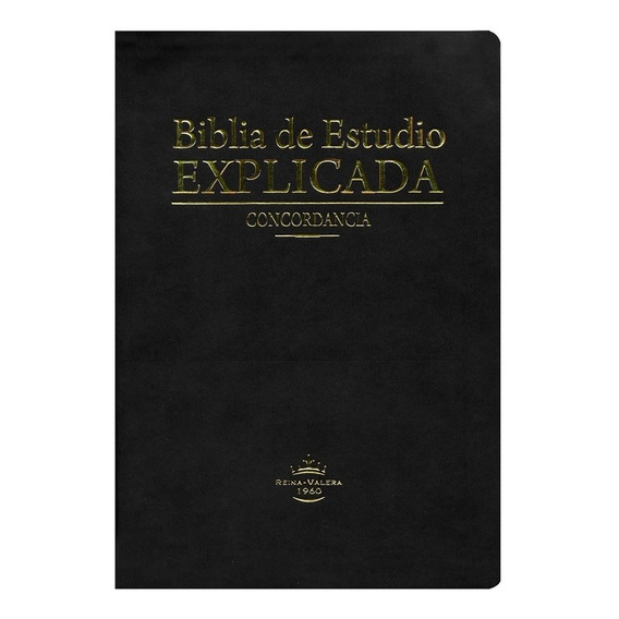 Biblia De Estudio Explicada Piel Especial Negra