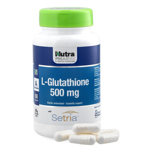 L-glutathione 500mg - 60 Cápsulas Antioxidante.