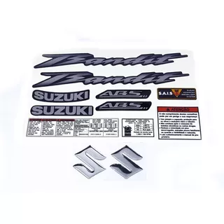 Kit Jogo Faixa Emblema Adesivo Suzuki Bandit 650n 2011 Preta