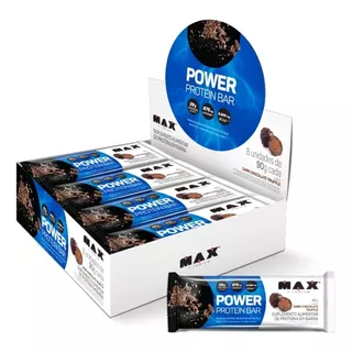 Whey Bar Power Protein 90g - Cx C/ 8 Unidades - Max Titanium Sabor Dark Chocolate
