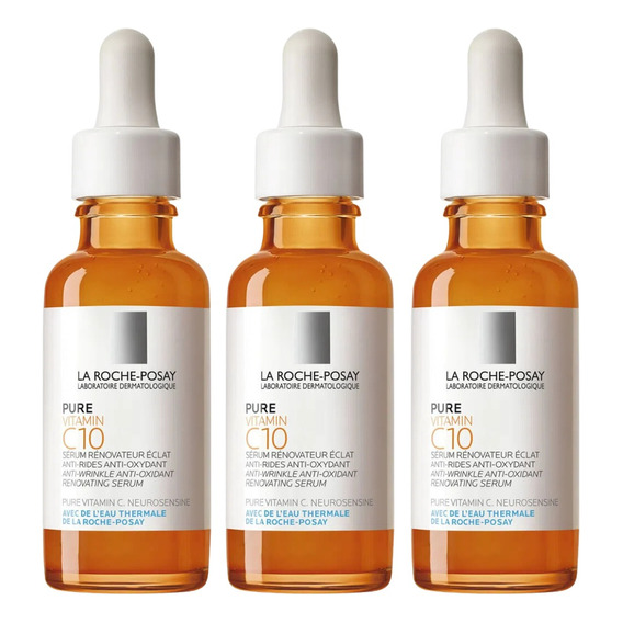 Combo X3 La Roche Pure Vitamin C10 Serum Antioxidante 30 Ml