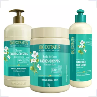 Kit Hidratação Cachos E Crespos Bio Extratus Sh/bc/fin