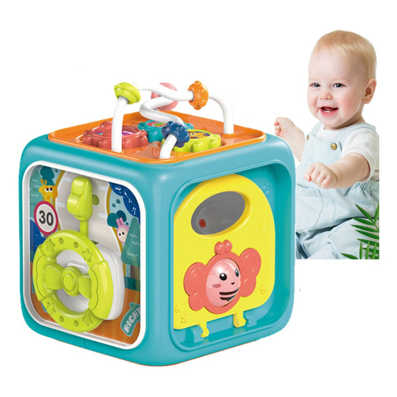 Juguete Montessori Educativo 6 En 1 Cubo Didáctico Para Bebé
