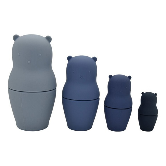 Matryoshka Papu Baby De Silicón Para Bebés Y Niños Pequeños Color Azul