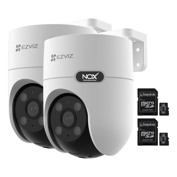 Combo X 2 Camara Ezviz H8c 360 Exterior Wifi Memoria 32gb