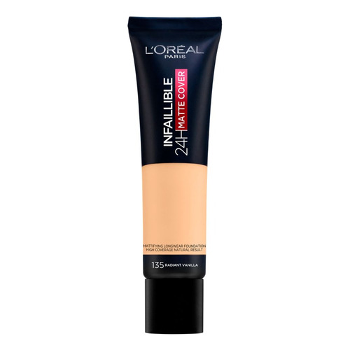 Base De Maquillaje L'oréal Paris Infaillible Matte Cover Tono 135 Radiant Vanilla