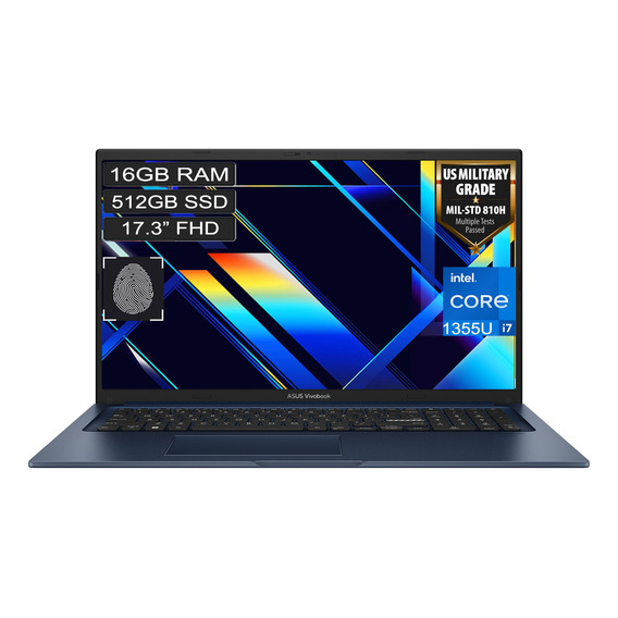 Portátil Asus Vivobook 17 X1704 Corei7 1355u 16gb 512gb Azul